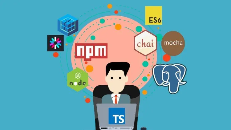 Capa: TypeScript, Node.js, ES6 & Postgres: Baixe o Curso Completo!