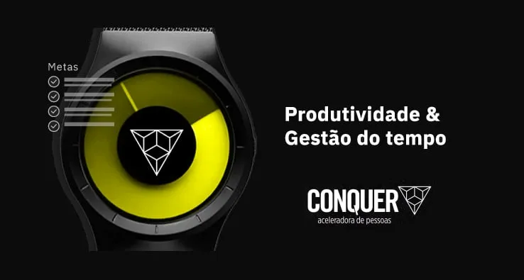 Capa: Curso Produtividade e Gestão Tempo CONQUER Download Completo