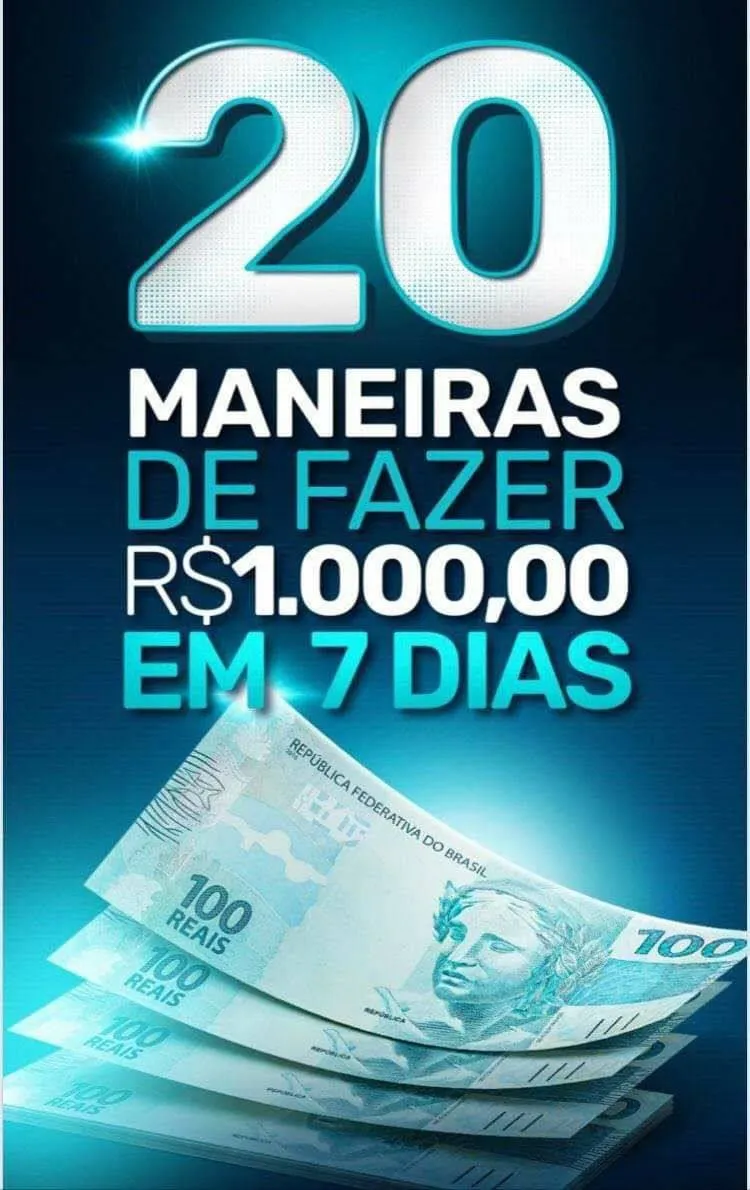 Capa: Baixar Curso: 20 Maneiras de Faturar R$1.000 em 7 Dias