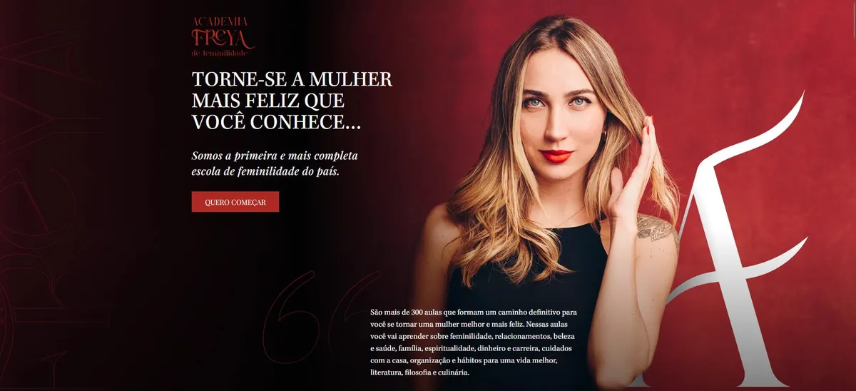 Capa: Academia Freya Feminilidade: Baixar Curso Nicole Mallmann Agora!