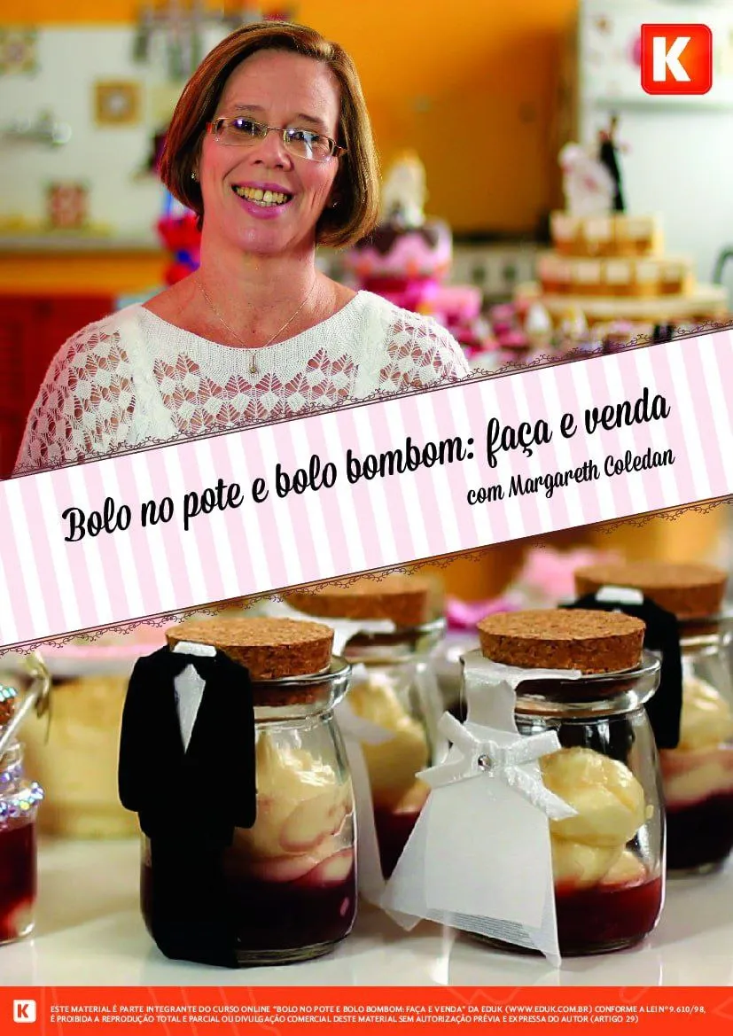 Capa: Bolo no Pote e Bombom: Baixe o Curso Completo de Margareth Coledan