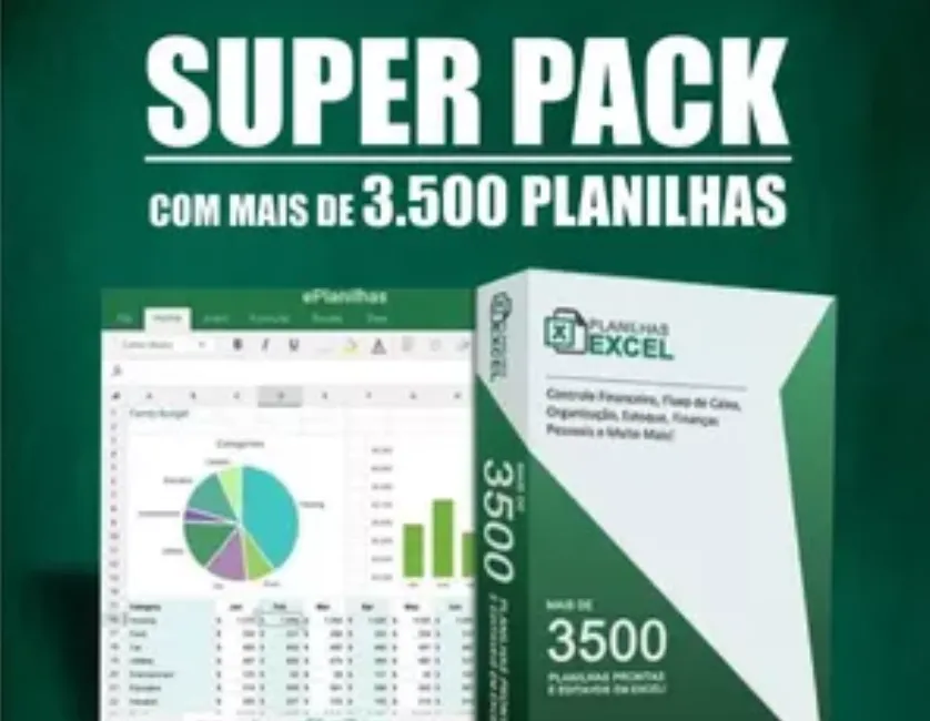 Capa: Super Pack 3500+ Planilhas: Baixar Agora!